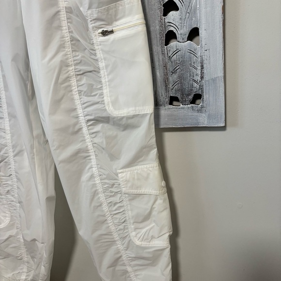 Athleta Parachute Cargo Joggers Sheer White Light Airy Water Repellent Pant NWOT - Picture 5 of 9